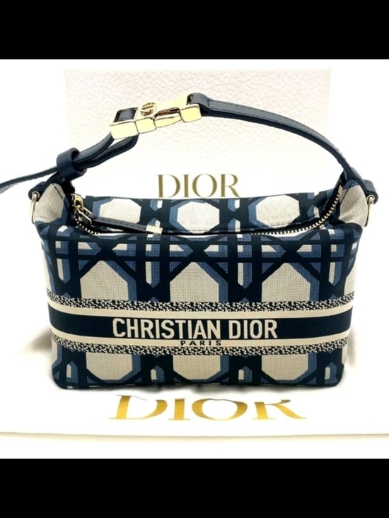 Dior Handbags - CHRISTIAN DIOR DiorTravel Nomad Pouch Oblique Navy Canvas Italy Box And Dust Bag